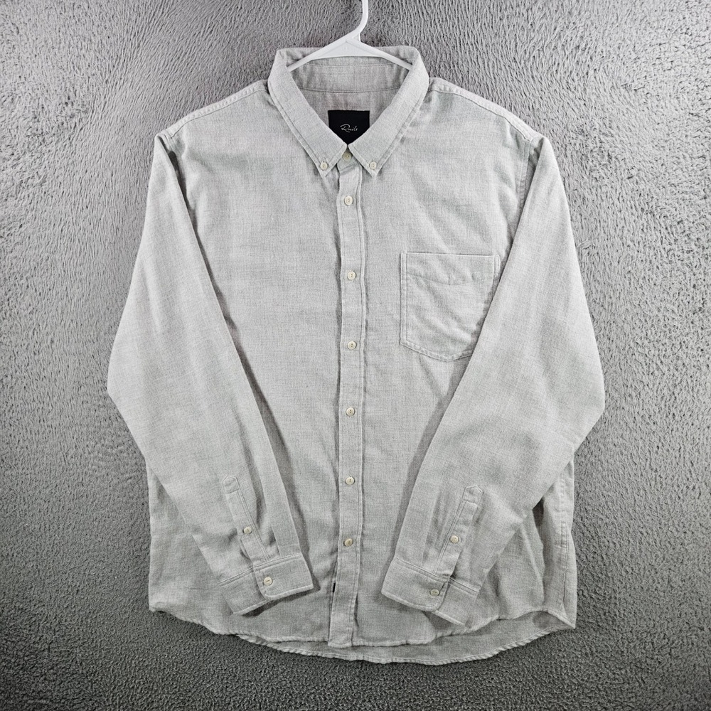Rails Runson Mens XL Heather Grey Button Down Shirt Cotton Blend